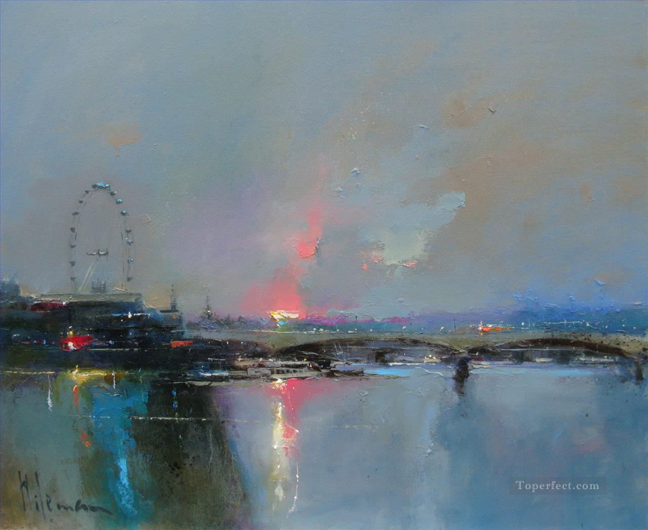 summer nights london abstract seascape Oil Paintings